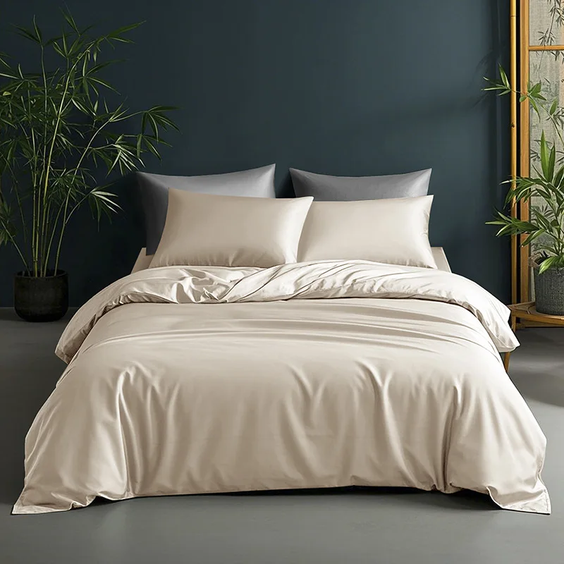 Set quattro pezzi in raso di fibra di bambù, biancheria da letto transfrontaliera 400tc lavabile ad alto contenuto di contanti e ad alta densità