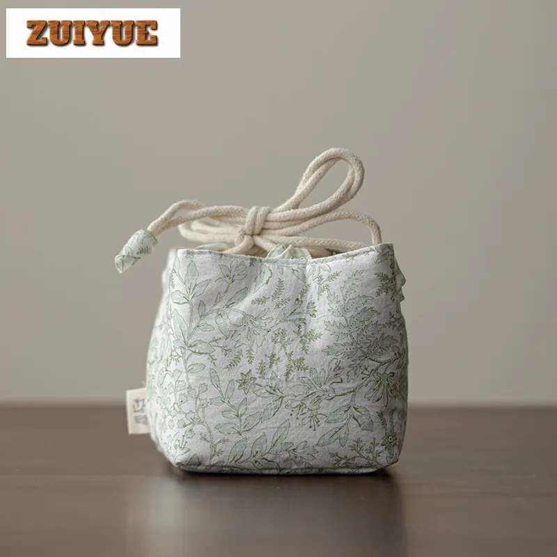 Handmade Brocade Fabric Tea Cozies Japanese Insulated Teapot Tea Cozy for Teapot Hand Bag Travel Tea Set Bag Cha Supplies Craft