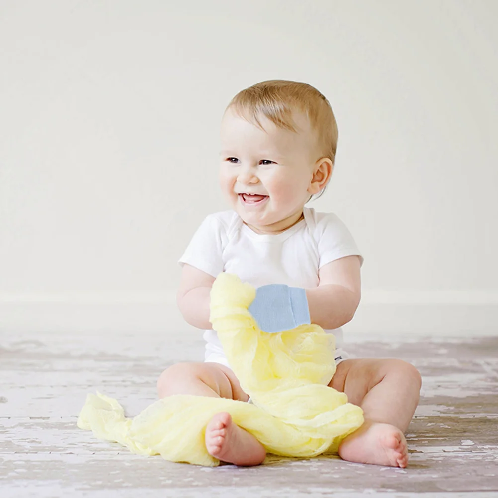 1 مجموعة الرضع طفل قبعة تدفئة وقفازات مجموعة الوليد قبعة قطنية المضادة للخدش القفازات طفل الشتاء قبعة الطفل الملحقات #4