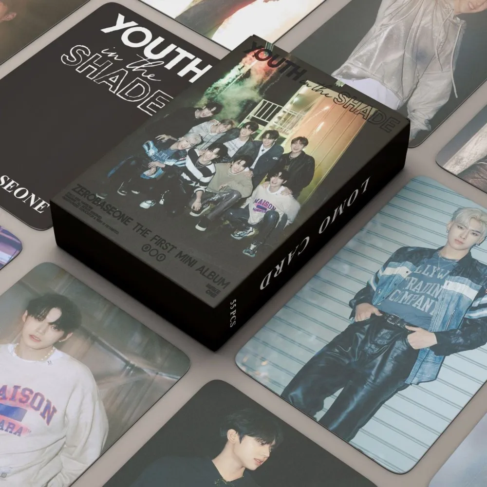55Pcs/Box KPOP Photocard ZB1 Album YOUTH IN THE SHADE LOMO Cards Collection Zerobaseone Ricky Gyuvin Yujin Zhanghao Postcards