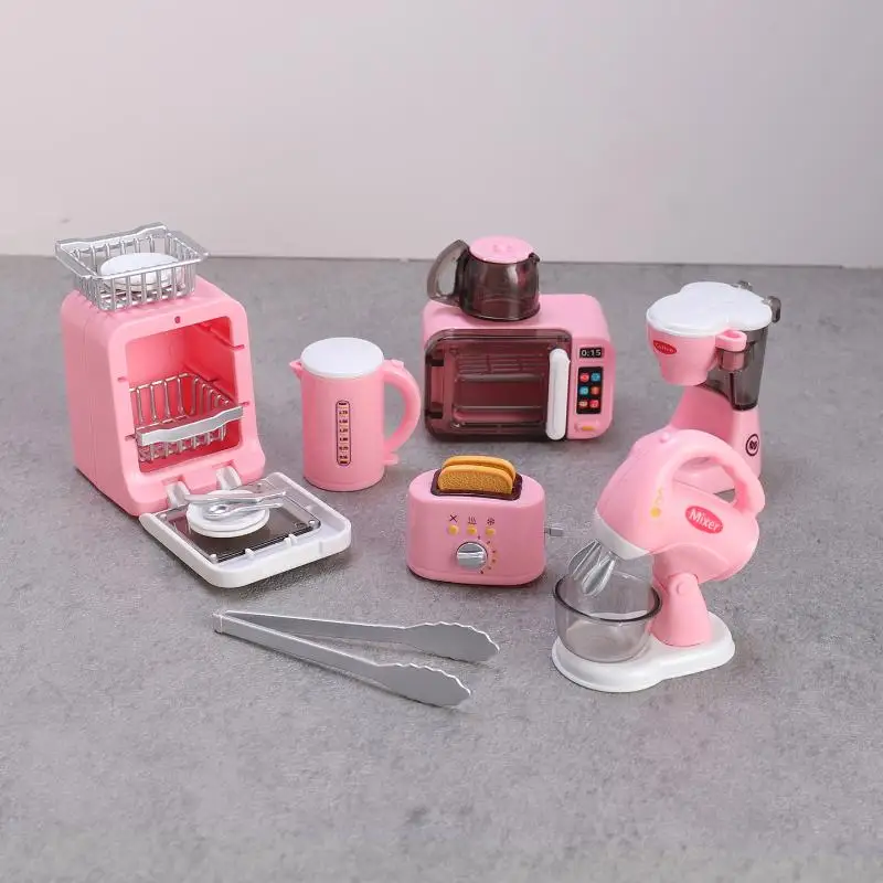 [JT] 1 ชุด อุปกรณ์ตกแต่งบ้านตุ๊กตา 1:12 เครื่องใช้ไฟฟ้าขนาดจิ๋วสำหรับบ้านตุ๊กตา เครื่องชงกาแฟ เครื่องตีไข่ เครื่องทำขนมปัง ของเล่นตกแต่งบ้าน