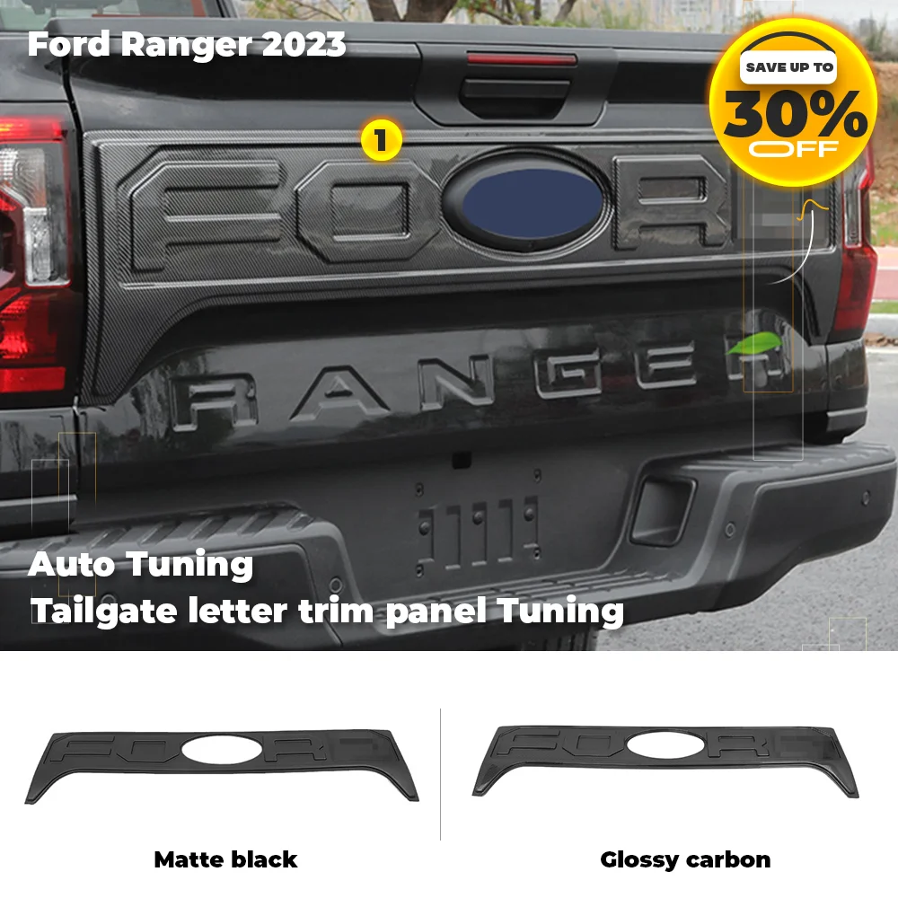 

Ford Ranger Body Kit For Ford 2023 T9 MK4 PX4 High Version XLT WILDTRAK SPORT Tailgate letter trim panel Carbon Upgrade Tuning