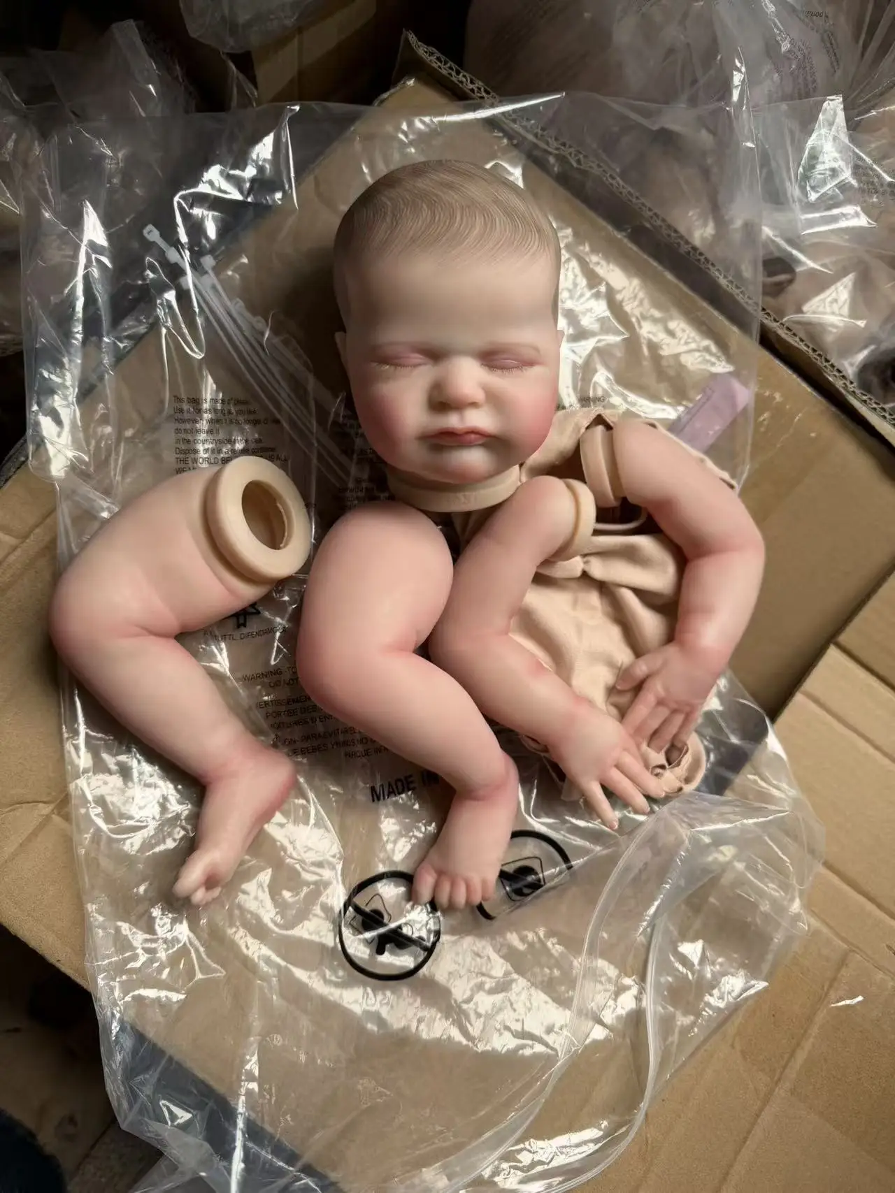 18inch Reborn Doll Kit Max Sleeping Baby Doll Already Painted Kits DIY Doll Parts 3D Skin Tone Muñecas Kit Bebe Reborn - view 3