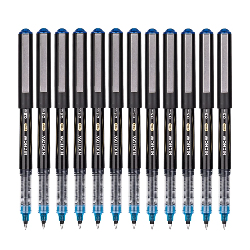 Deli 0.5mm Black Blue Red Ink Straight Liquid Ballpoint Pen Signing Pen School Supplies High-quality Pen Office Pen Stationery