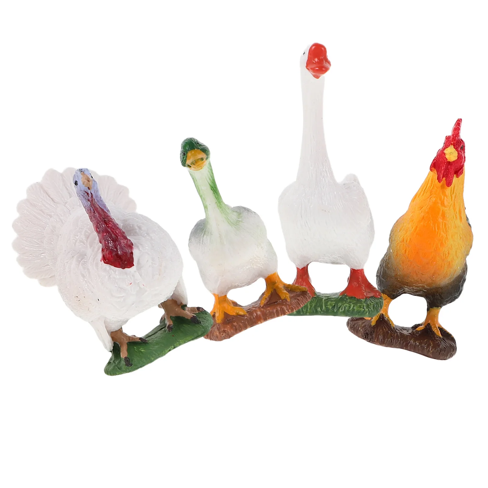 

4Pcs Realistic Farm Animal Models Mini Plastic Poultry Collection for Teaching Outdoor Activities Family Bonding Tiny Chicken
