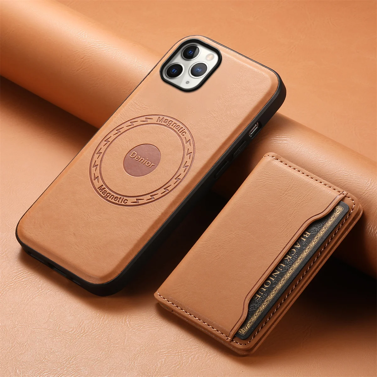 Denior 2 in 1 Detachable Magnetic Card Bag Leather Case for iPhone 11 Pro Max 11 Pro 11 SE 3 7G 8G XS XR XS Max Slim Wallet Case
