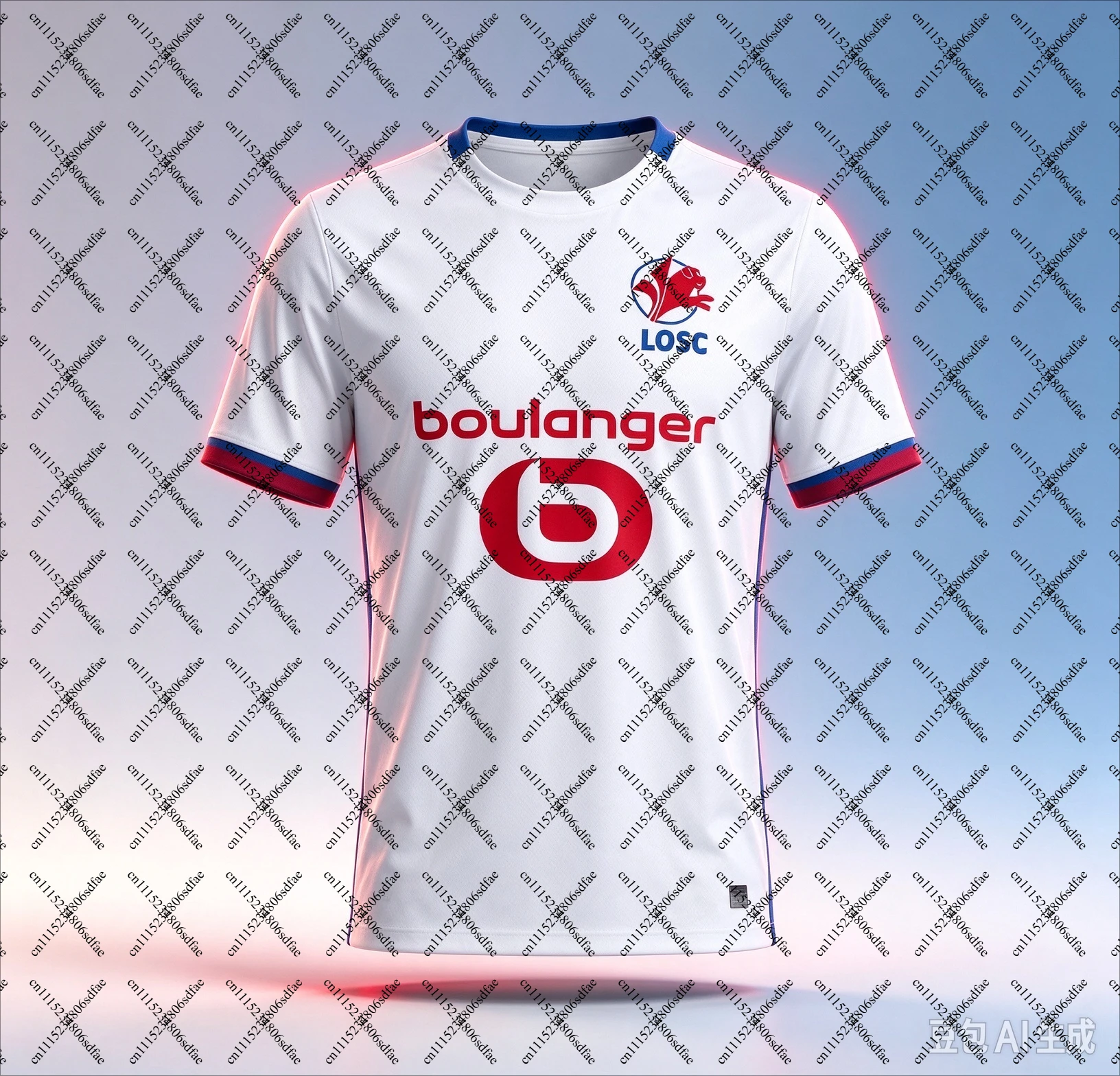 26‑27 LOSC Football Jersey Shirt, Men Club Supporter Short Sleeve Tee, Quick‑Drying Breathable Match Sport Top