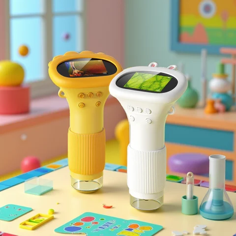 Kids Microscope 1000x Magnifier Microscope 200 Megapixels With LED Photo Video Function Educational Toys Science For Children