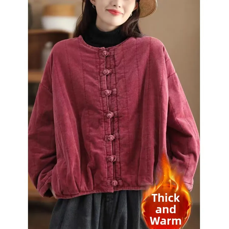 

Женское длинное пальто Thiened из чистого хлопка в стиле ретро с хлопковым сэндвичем, мягкое велюровое длинное пальто све, теплое пальто с хлопковой подкладкой