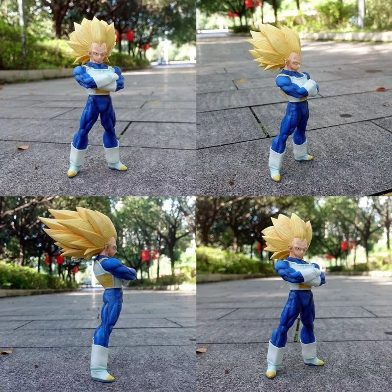 

28cm Animation Dragon Ball Vegeta Saiyan Form Standing Doll Model Hand-Made High Quality Desktop Ornaments Toys Birthday Gift