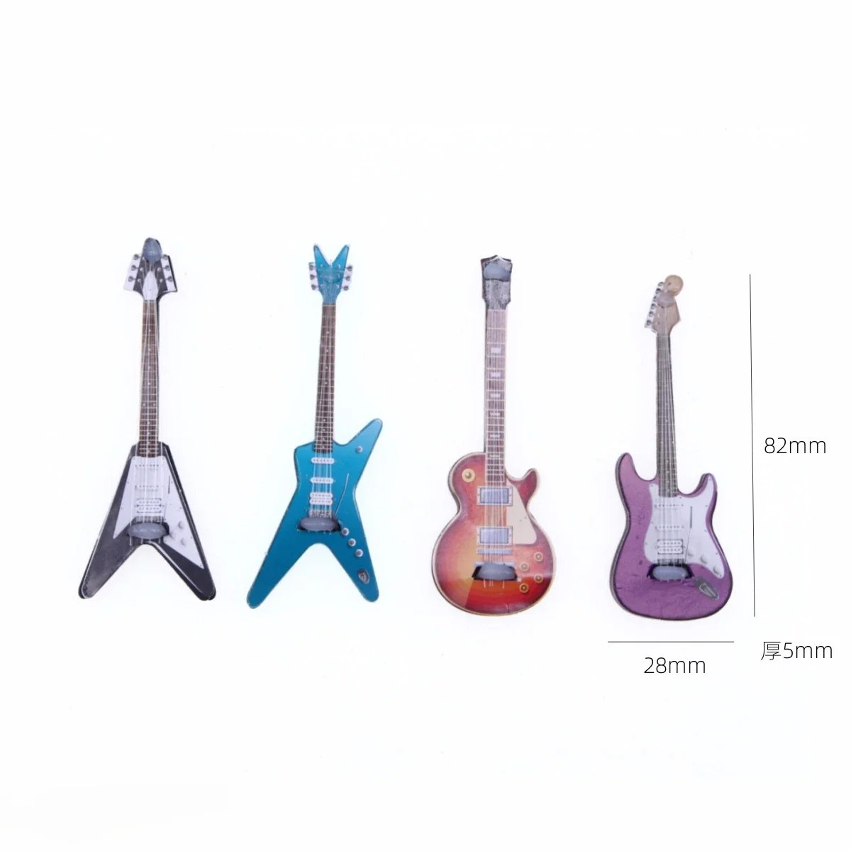 1pc New Miniature Scene Props Mini Simulation Electric Guitar Pop Guitar Dollhouse Model Accessories Home Decor Desk Decoration
