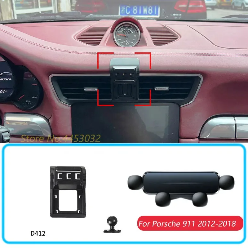 

Car Phone Holder For Porsche 911 2012-2018 Gravity Stand Mount Support Horizontal GPS Mobile Bracket Accessories With Base
