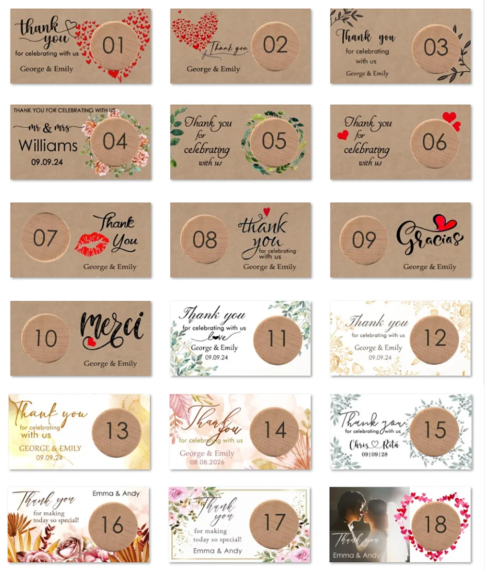 Personalized Gift Wine Bottle Stopper with Thank You Card Wedding Favor for Guests Cork Bottle Stopper Bridal Shower Party Item view 5