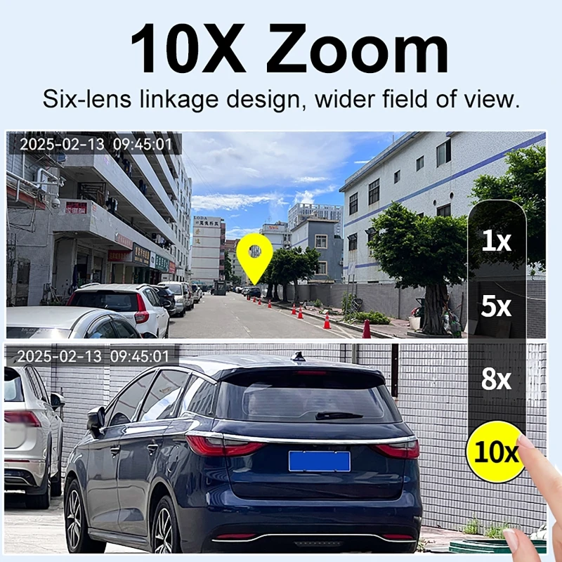 7 Lens 4 Screens Surveillance Camera 10X Optical Zoom WiFi Smart Night Vision Outdoor Waterproof Wireless WiFi Security Camera