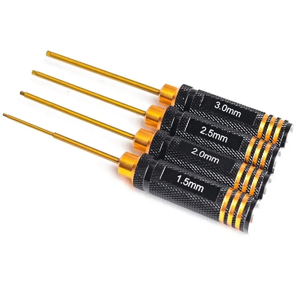 4PCS RC Tools Hex Screw Driver Set Titanium Plating Hardened 1.5 2.0 2.5 3.0mm Screwdriver Hex Key For RC Helicopter Car Rc Toys