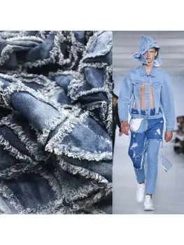 紮染純棉牛仔布創意改造提花水洗服裝夾克設計師布料,適合DIY縫紉 10 最佳銷售 牛仔布 - №7