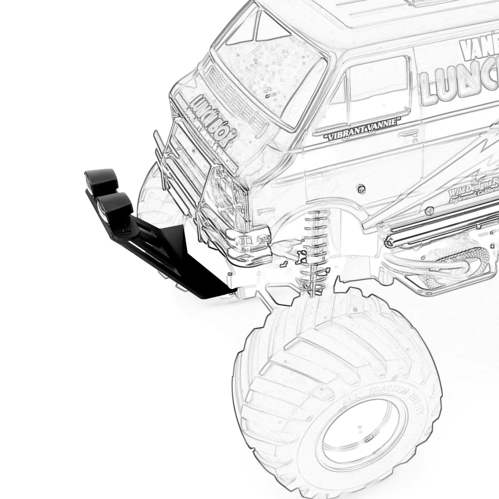 Parachoques delantero de aluminio CW-01 con luces LED para fiambrera, monstruo de calabaza de medianoche, saltamontes, piezas de mejora Hornet