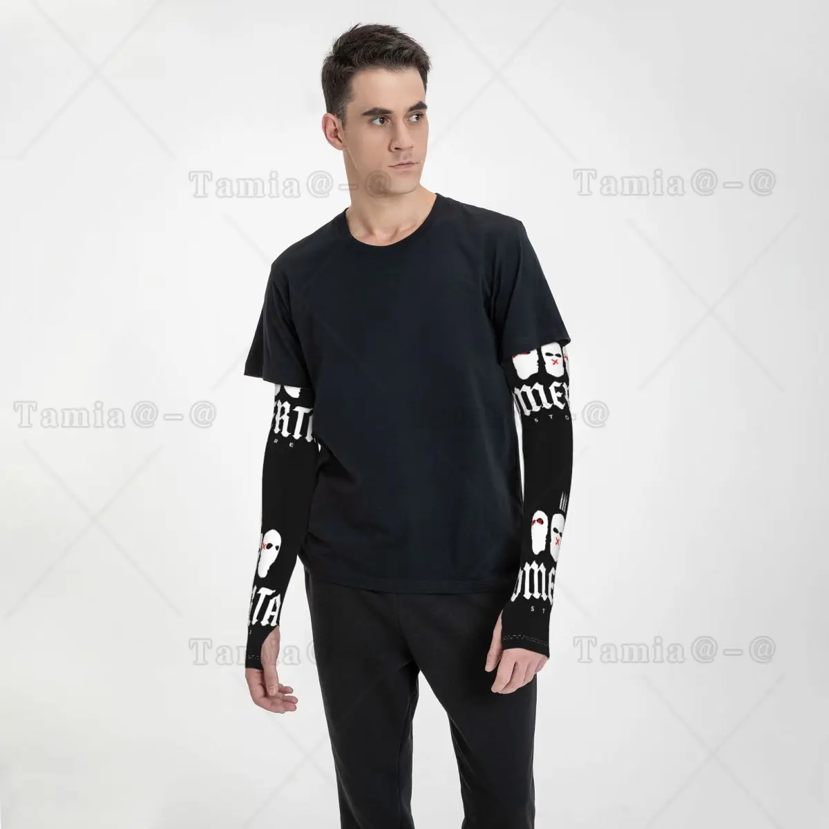 Mangas de braço de proteção UV com faixa de metal personalizada 47 homens mulheres esportes tatuagem cobrir para golfe