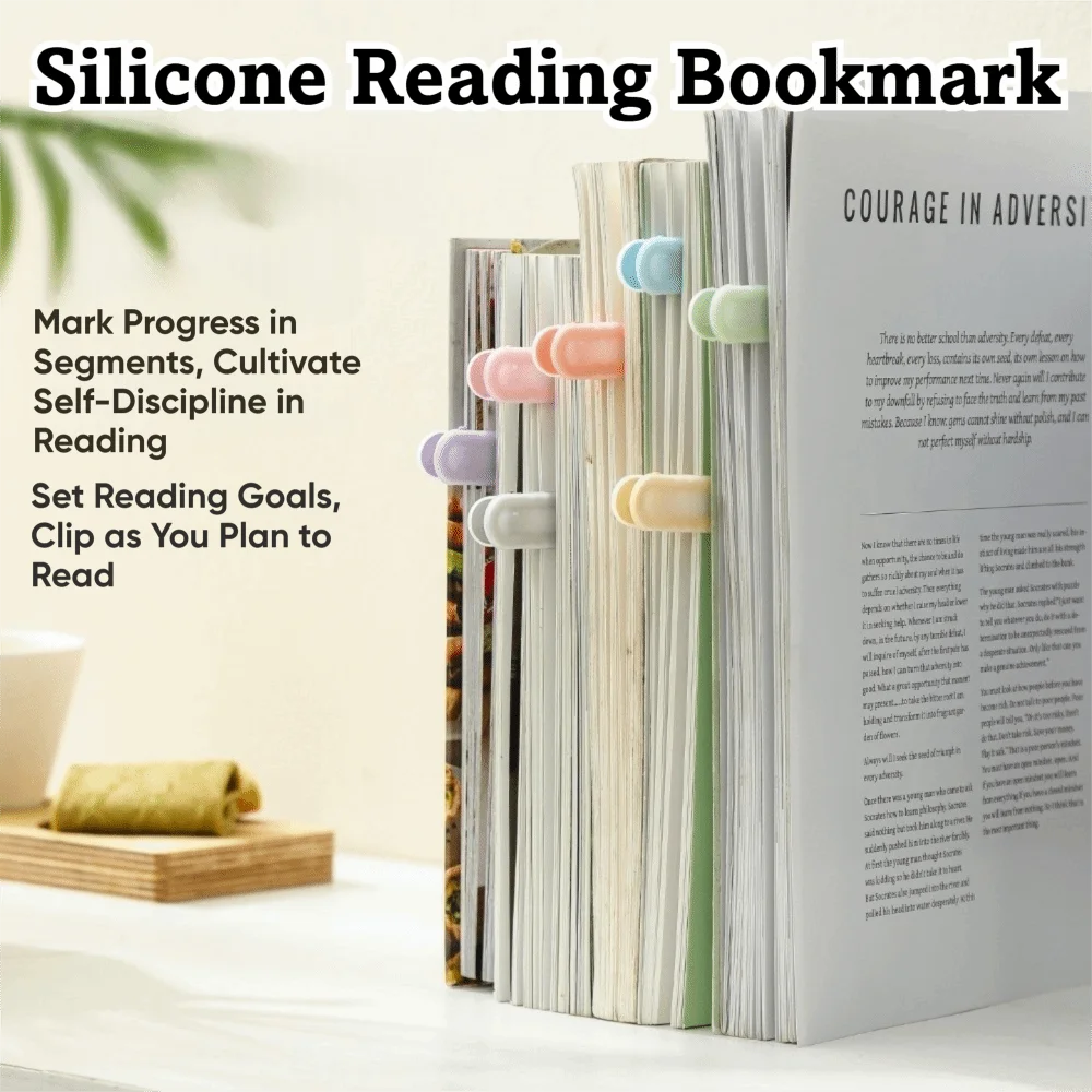 New Transparent Automatic Bookmark Clip Reusable Soft Touch Reading Marker Portable Flexible Clip Book Page Holder Book Reading