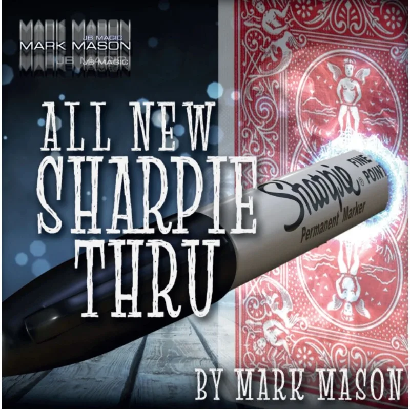 All New Sharpie Thru by Mark Mason Magic Tricks Pen Through Playing Card Close Up Visual Card Magic Illusion Gimmick Magician