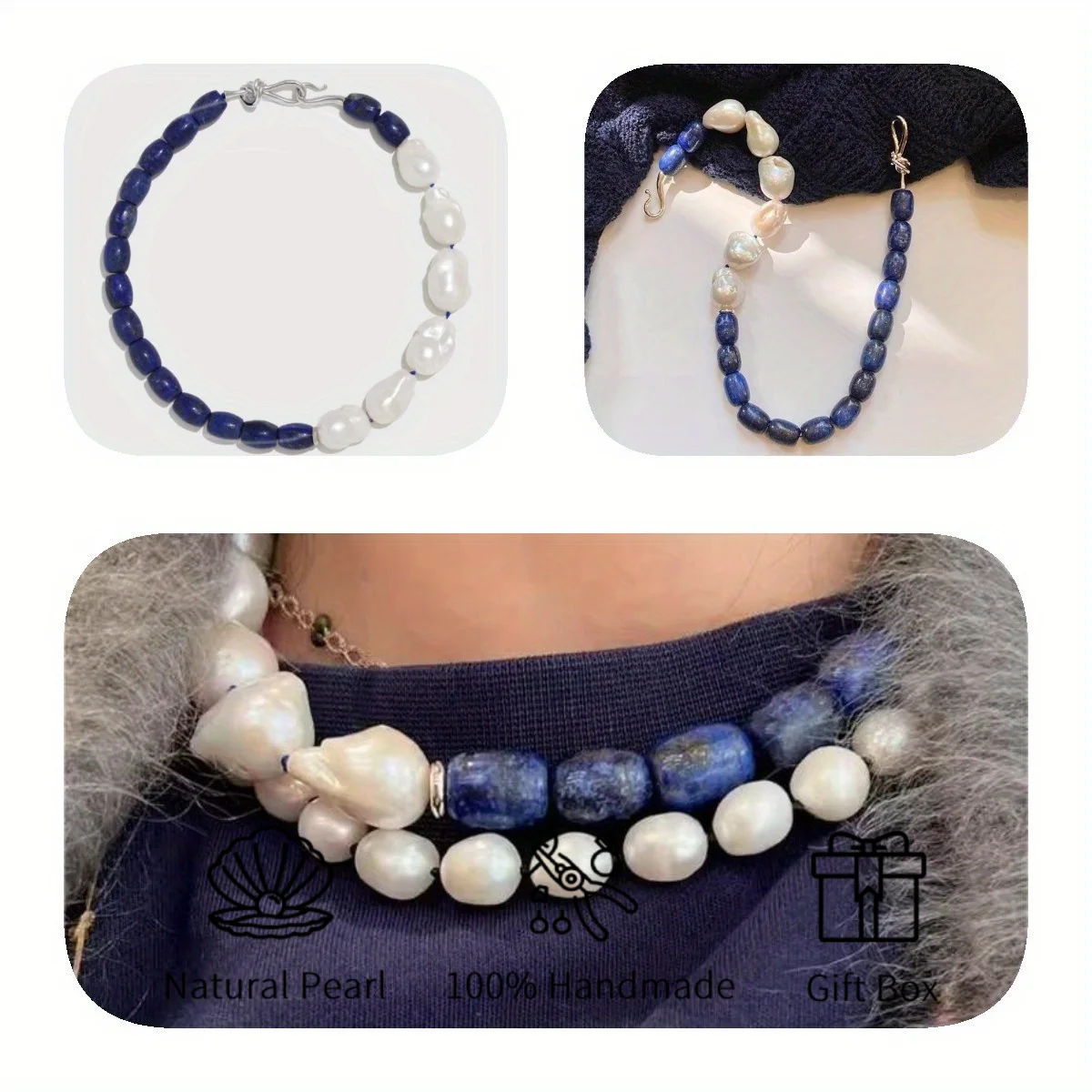 

MYSOYA 10-13 мм жемчужное ожерелье из лазурита в стиле барокко для женщин и мужчин, подарочная коробка, идеальный подарок на свадьбу, день рождения, Рождество, Новый год