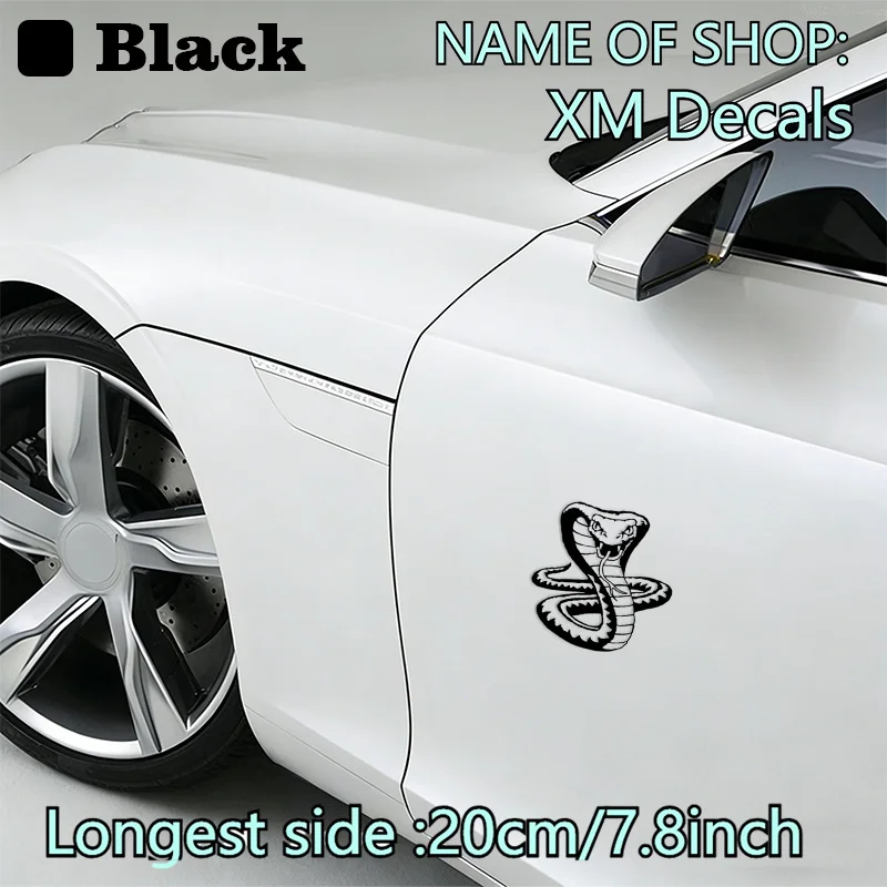 Raised Head Cobra Transparent Vinyl Decal Waterproof Removable Sticker Car Window Motorcycle Bumper Scratch Cover