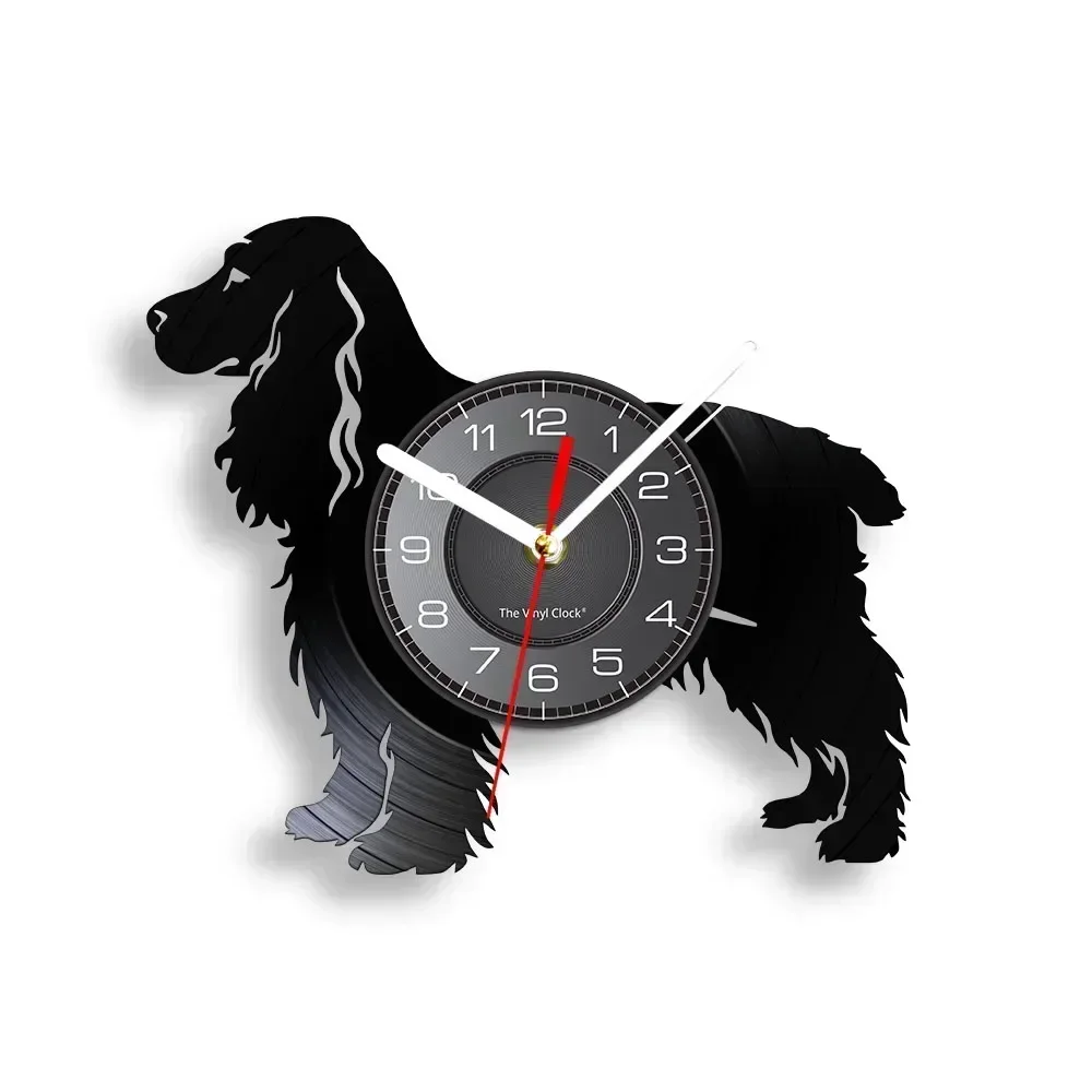 

Cocker Spaniel Dog Breed Vinyl Record Wall Clock Modern Design Dog Owner Home Decor Puppy Dog Art Silent Wall Clock Gift