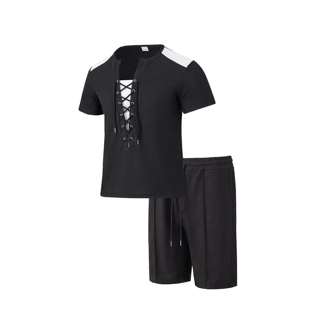 

New Men's Summer Casual Wear Short Sleeve T-Shirt And Shorts Two-Piece Set for Outdoor Independent Station Spring Fashion