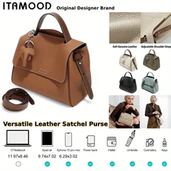 ITAMOOD Leather Luxury Handbag For Women Cute Small Elephant Decor Satchel Bag Stylish Flap Purse For Work & Office