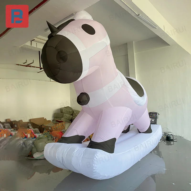 

Inflatable wooden horse, animal-based air models with blowers, outdoor shopping mall square decoration props