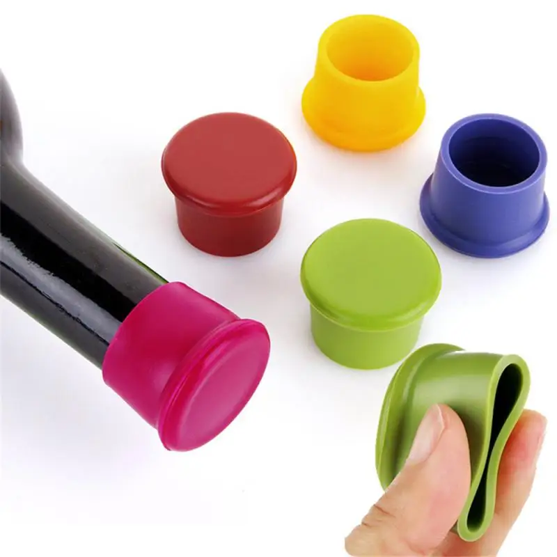 Reusable Silicone Leak Proof Wine Stopper Champagne Whiskey Bottle Sealer Cap Cork Plug Cover Bar Barware Bartender Accessories