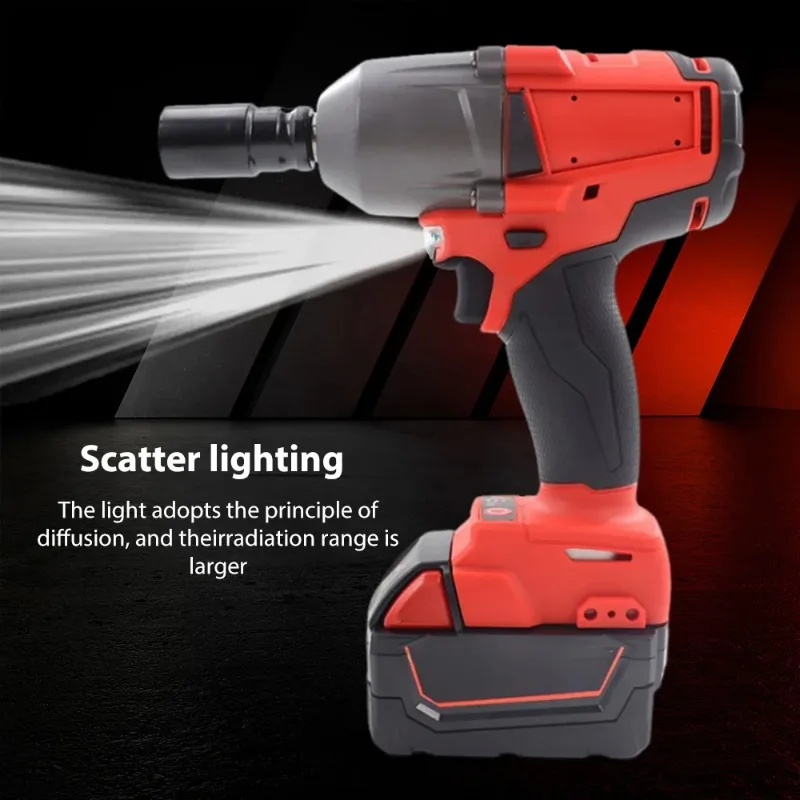 

【Premium】1300NM Large Torque Cordless Wrench Brushless Electric Impact Wrench Repair Power Tools Car Truck Fit For 18V