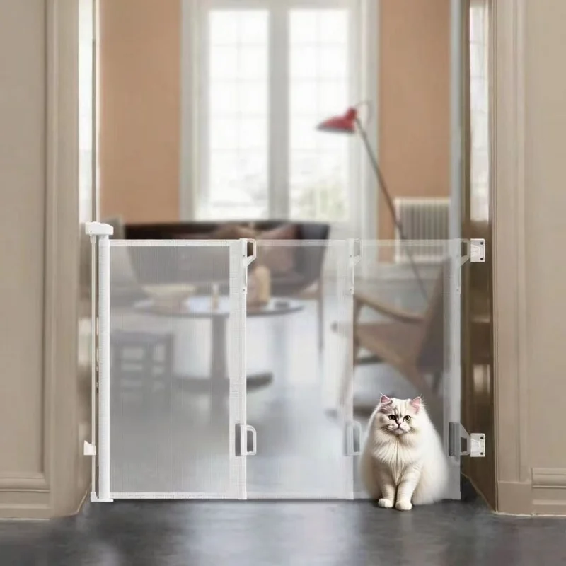 

Extendable Cat Dog Gate for Stairs Safety Barrier Pet Door Fence Adjustable Home Security Indoor Outdoor