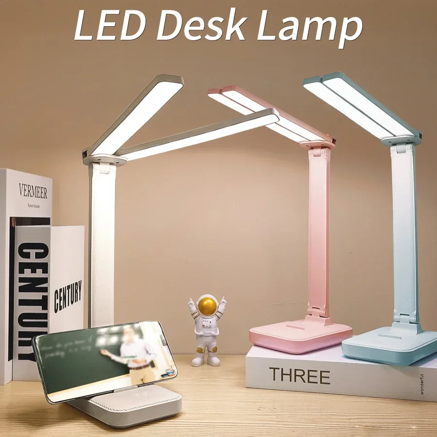 

USB Rechargeable LED Desk Lamp 3 Levels Dimmable Touch Lamp Foldable Eye Protection Reading Lamp for Bedroom Bedside Desk