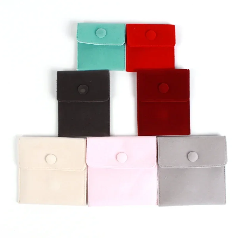 

5pcs/Lot Jewellery Pouch Packaging Bag Soft Velvet Gift Bracelet Necklace Earrings Rings Storage Button Velvet Bag