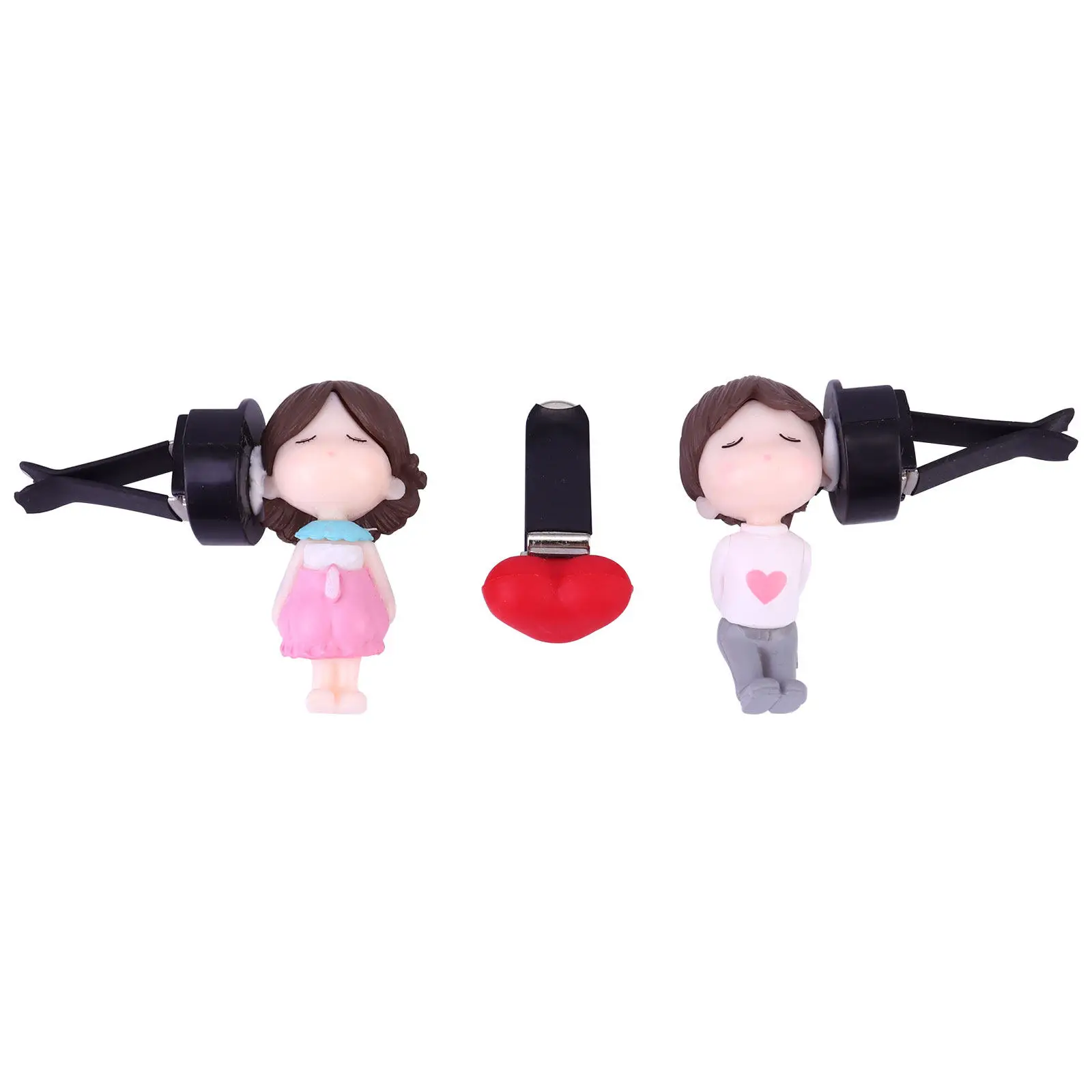 

1Set Adorable Couple Design Car Aromatherapy Clip for Vent Mount Diffuser Use in Car Office Bathroom Wardrobe Valentine