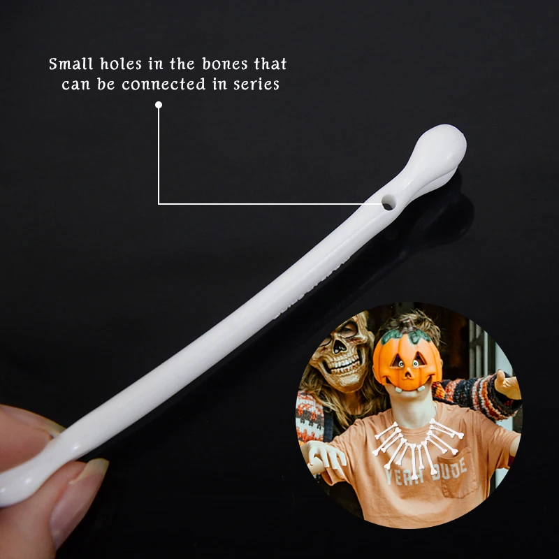 12pcs Halloween Haunted House Decoration Horror Props Wildlings Bones Realistic Skelet Human Bones For Halloween Voodoo Jewelry