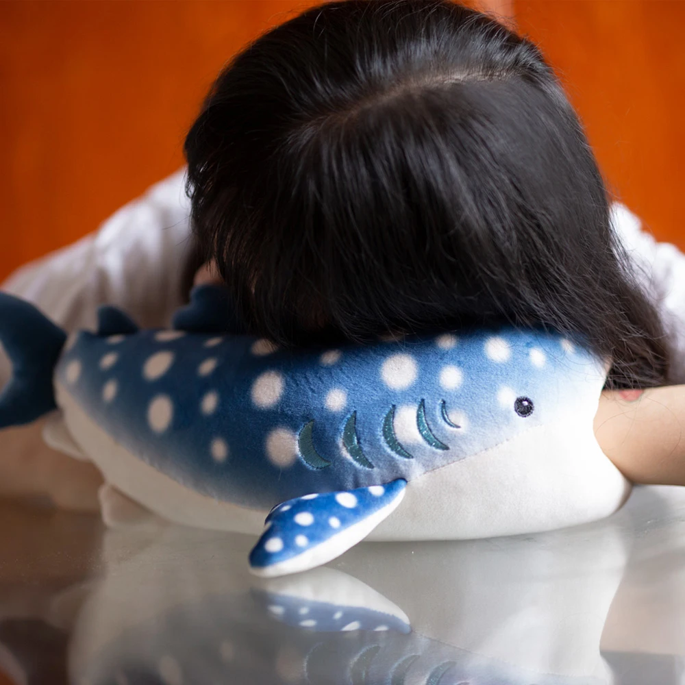 Great Whale Shark Plush Toy  Cute Blue Texture Whale Shark Stuffed Toys, Super Soft Ocean Sea Creatures Sharks Plush Toy Gift