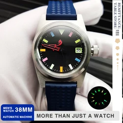 Men's Watch 38mm Brand New Japan NH35A PT5000 Diver's Watch Color Luminous Dial Sapphire Glass Water Resistant Screw Crown