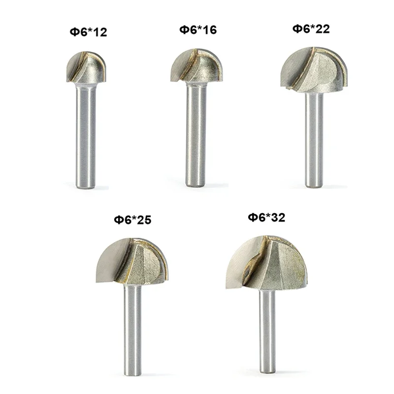 6mm Shank CNC Router Engraving End Mill Tools Carbide Round Bottom Router Bit Woodworking Milling Cutter 12 16 22 25 32mm