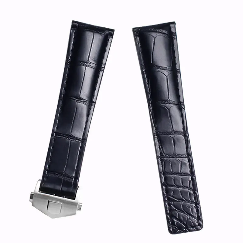 FUYIJIA 19MM~22MM Custom TagHeuer Carrera Substitute Watchbands Nile Crocodile Skin Strap Folding Buckle Genuine Crocodile Belt