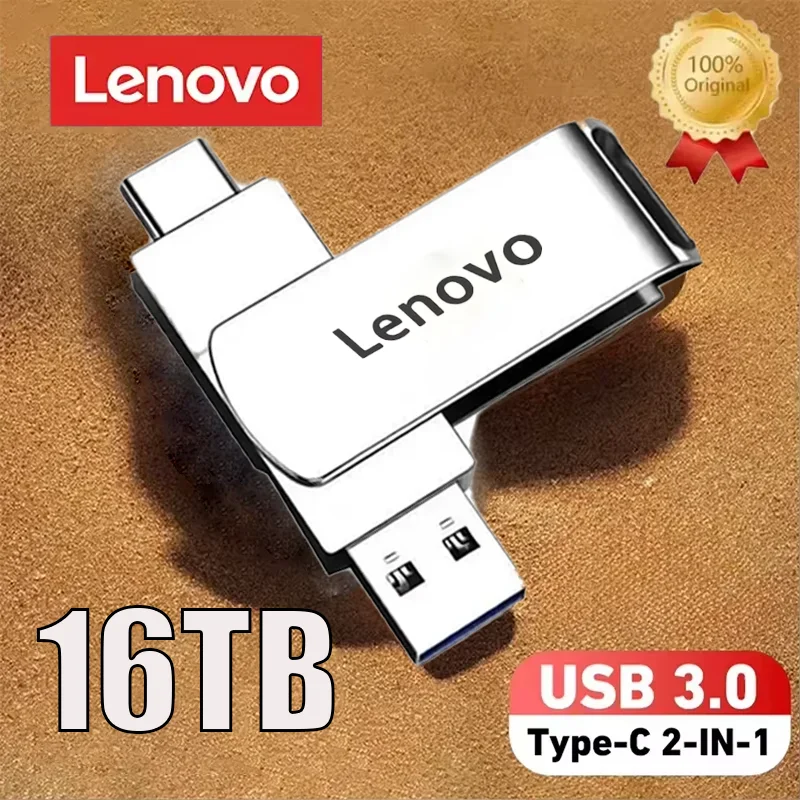 لينوفو الأصلي 16 تيرا بايت محرك فلاش USB USB 3.2 عالية السرعة نقل فلاش معدني نوع-c ذاكرة USB 2 في 1 مقاوم للماء U القرص #1