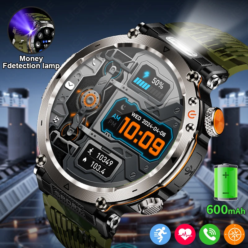 

LIGE Смарт-часы Bluetooth-вызовы 1,7-дюймовый 360*360 IPS-дисплей 100 + модель упражнений Мониторинг Обнаружение сердечного ритма Смарт-часы