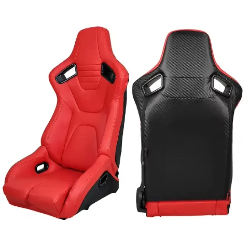 1095 Red Adjustable PVC Waterproof Luxury Racing Car Seat Sliding Track Bucket Modification Racing Seat