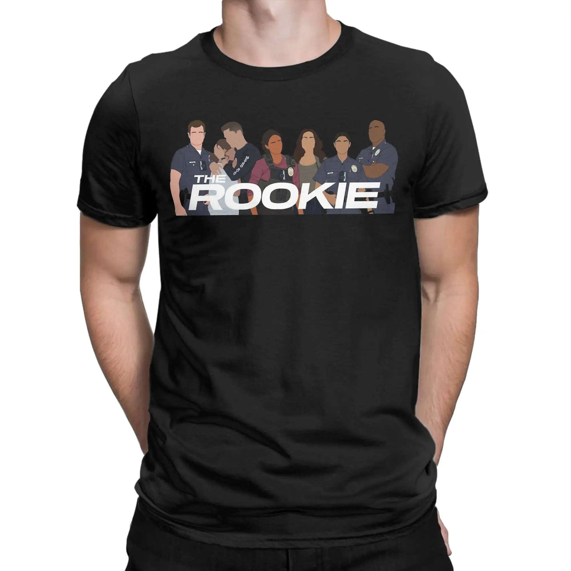 The Rookie Cast Season 7 TV Show T-Shirt for Men  Awesome Cotton Tees Crew Neck Short Sleeve T Shirt New Arrival Clothes