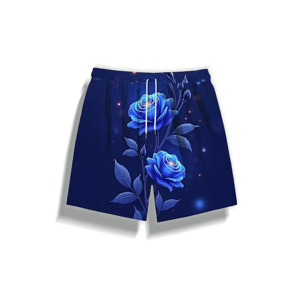 

1pcs Men's Short swim trunks2026 Summer 3D Printed Short sleeve Breathable running Quick drying Polyester man pants sport