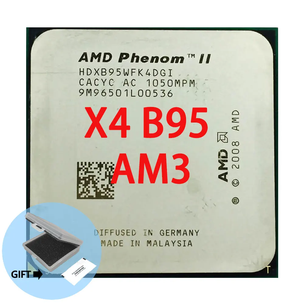 

AMD Phenom II X4 B95 CPU/HDXB95WFK4DGM/HDXB95WFK4DGI 938Pin/3.0GHz/6MB L3/95W Socket AM3