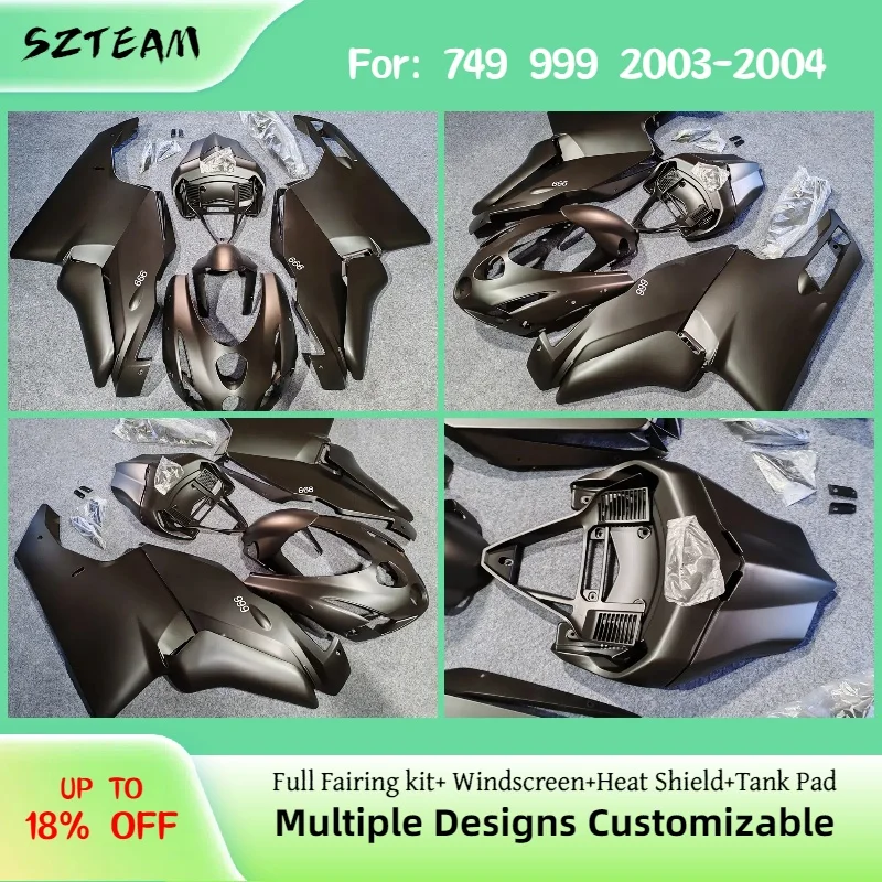 

For DUCATI 749 999 2003 2004 Matte Black Fairing Kit ABS Plastic Injection Molded Accessories Motorcycle Fairings