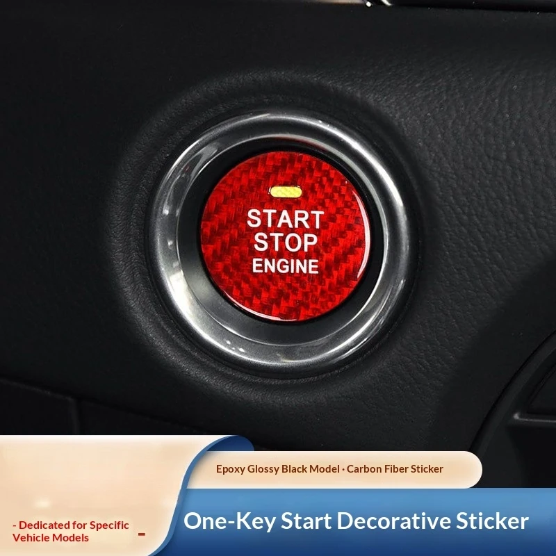 For Mazda 3 6 CX-5 CX-3 CX-8 MX-5 Soft Carbon Fiber Car Engine Start Stop Button Cover Trim Interior Accessories
