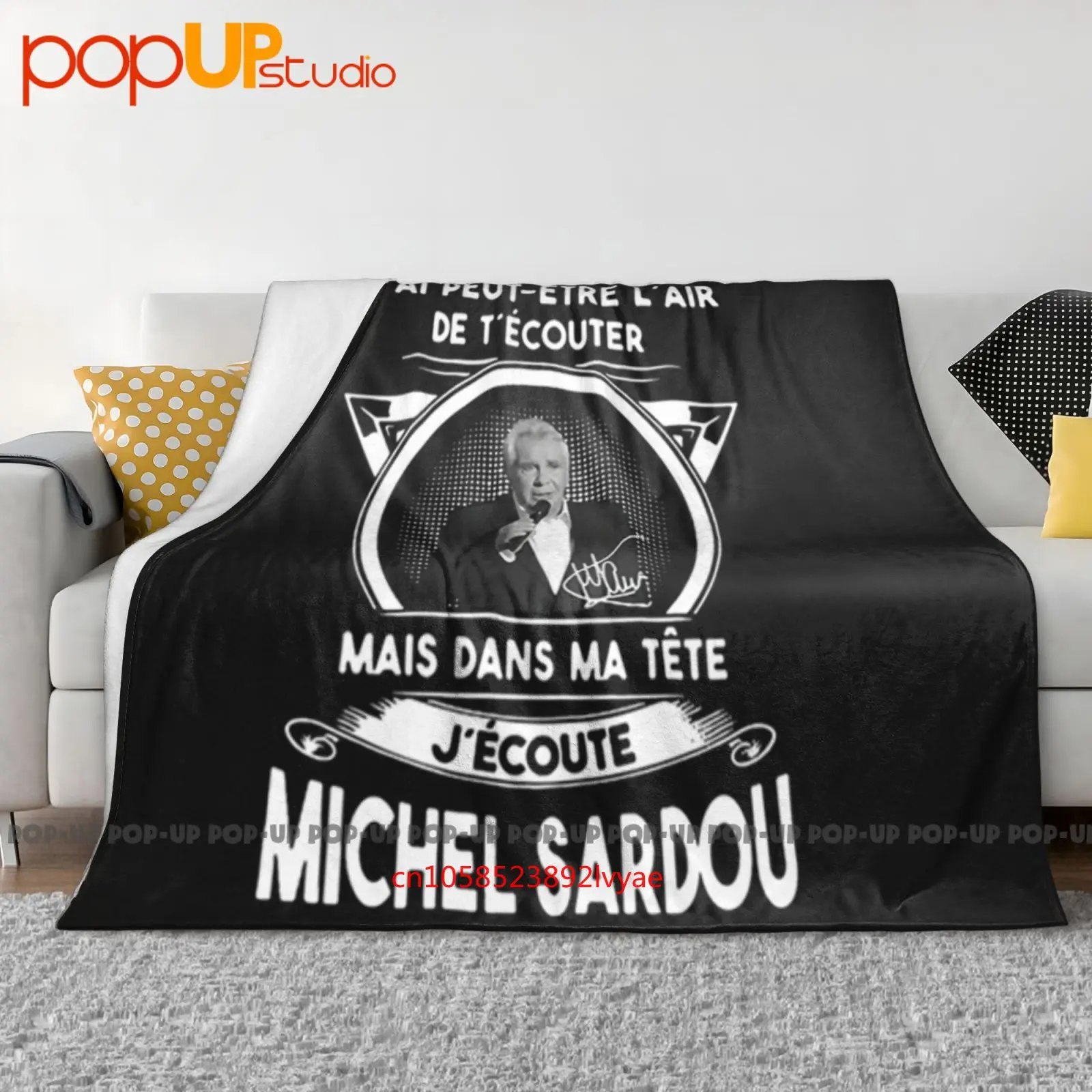 Одеяло J'Ai Peut Etre L'Air De T'Ecouter Mais Dans Ma Tete J'Ecoute Michel Sardou, одеяло, зимнее покрывало для дивана, покрывало на кровать
